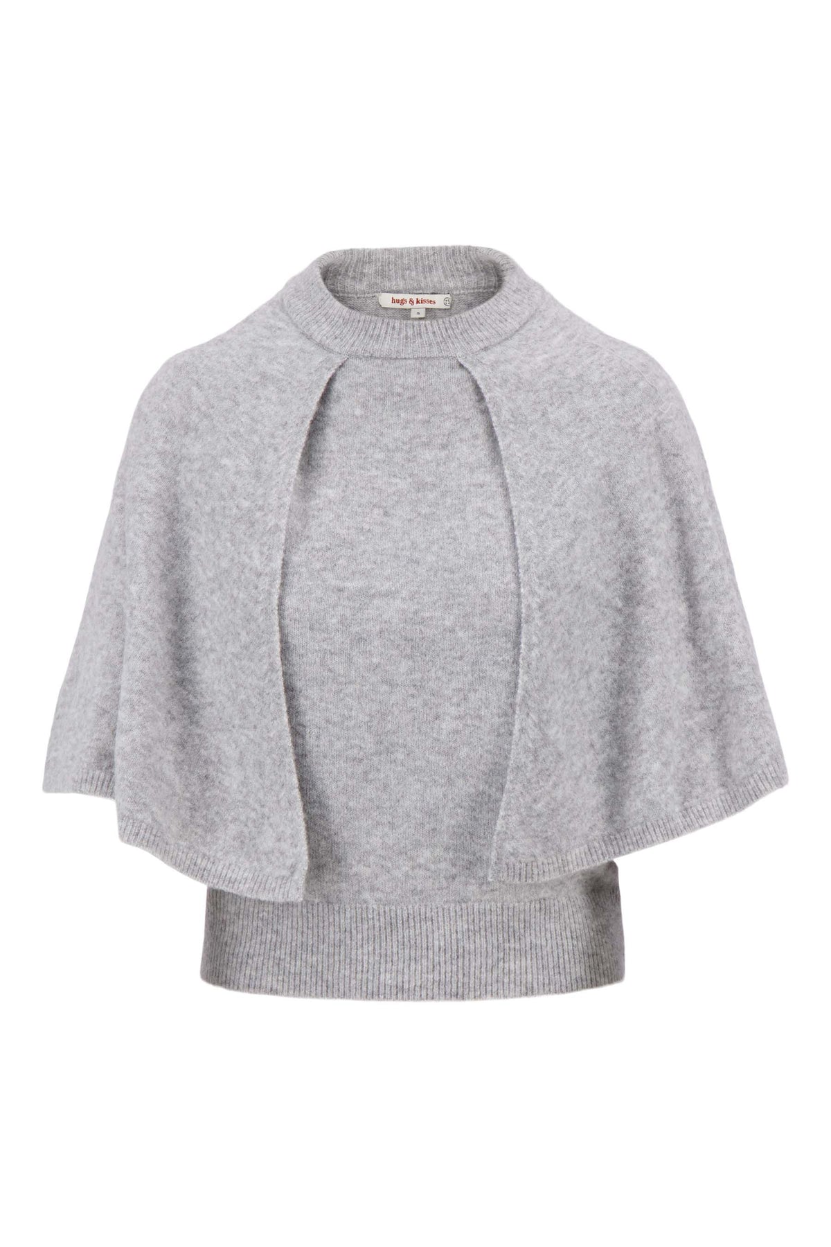 Sweater : Pull Tricote avec Cape dans Gris Clair Chine de Marche Lino