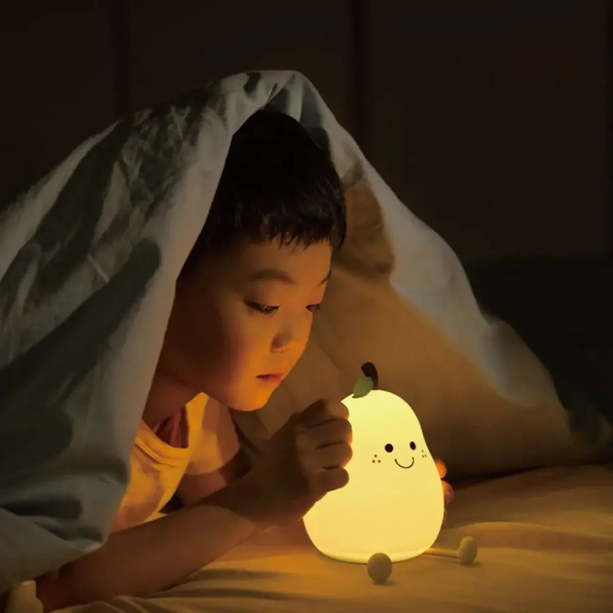 Silicone Night Light : Veilleuse Poire en Silicone – Lampe de Chevet Tactile Dimmable dans de Marche Lino