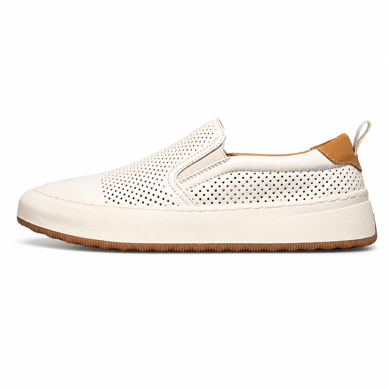 : Mocassin homme cuir - Style estival et confort respirant dans Blanc perforé de Marche Lino
