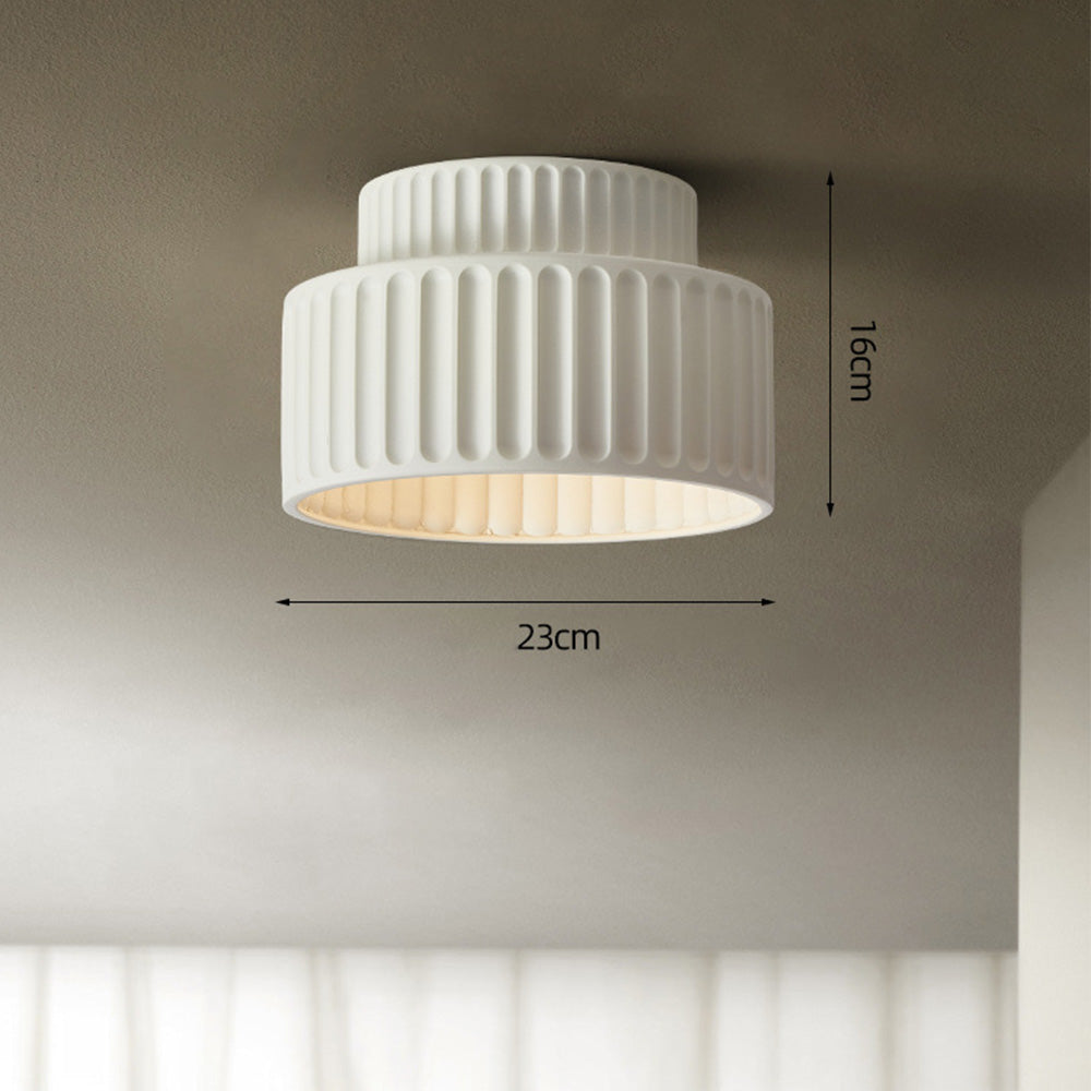 Deckenleuchte : Plafonnier Cannelé - Design Tambour à Deux Niveaux dans de Roselva