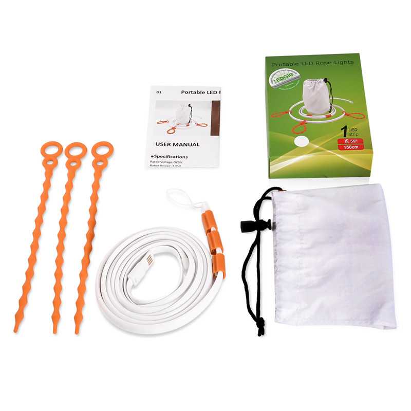 LED Strip Light : Bandeau LED de Camping Portable – Étanche, Rechargeable USB dans de Marche Lino