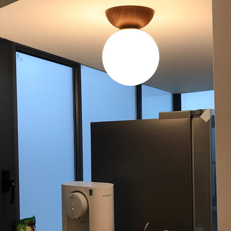 : Plafonnier Orbe Nordique Grain de Bois dans de Marche Lino