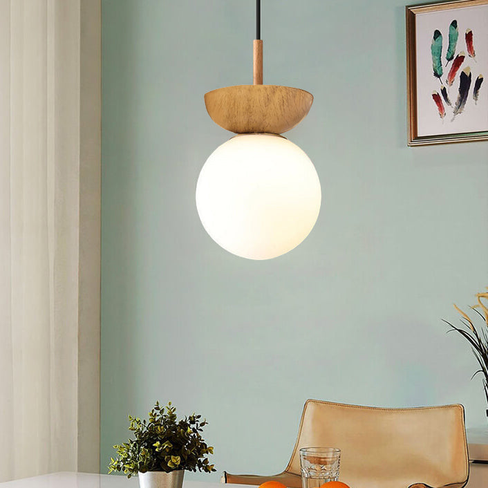 : Plafonnier Orbe Nordique Grain de Bois dans Lampe Suspendue Ton Bois de Marche Lino