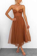 Elegant maxi-kjole i chiffon med stropper til en moderne prinsessefest