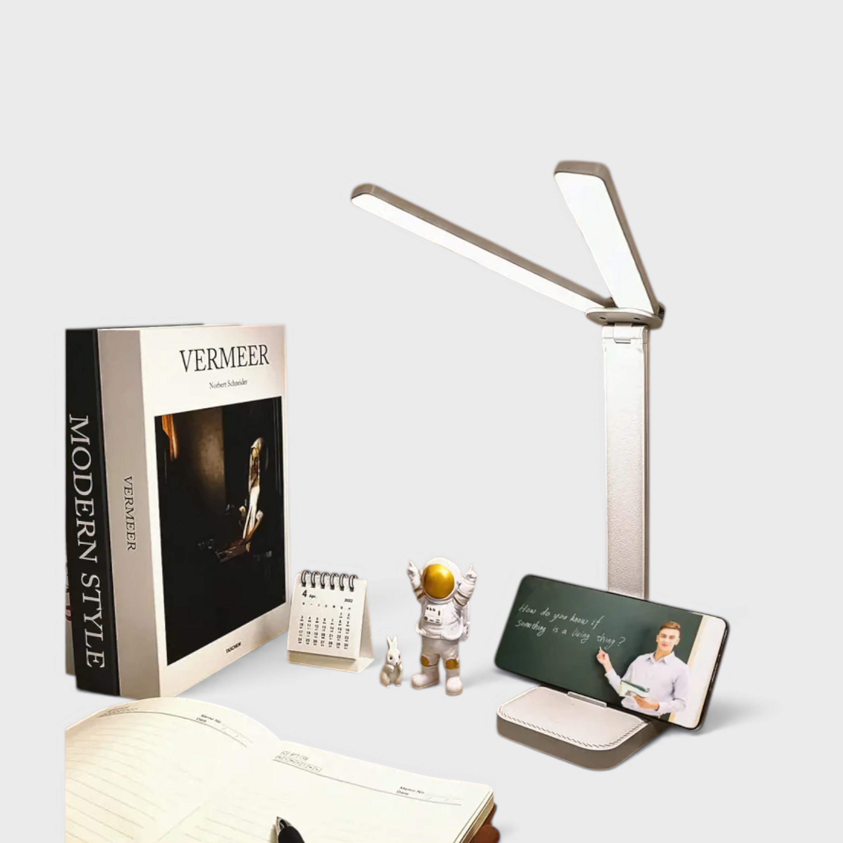 HL – Lighting – Indoor – Table Lamps : Lampe de bureau LED sans fil - Rechargeable, dimmable, pliable ABS dans de Steiner-boutique