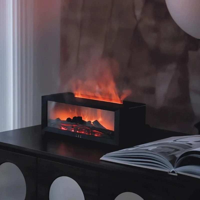 Home Decor : Humidificateur Flamme HearthGlow – Diffuseur Effet Feu Chaleureux dans de Marche Lino