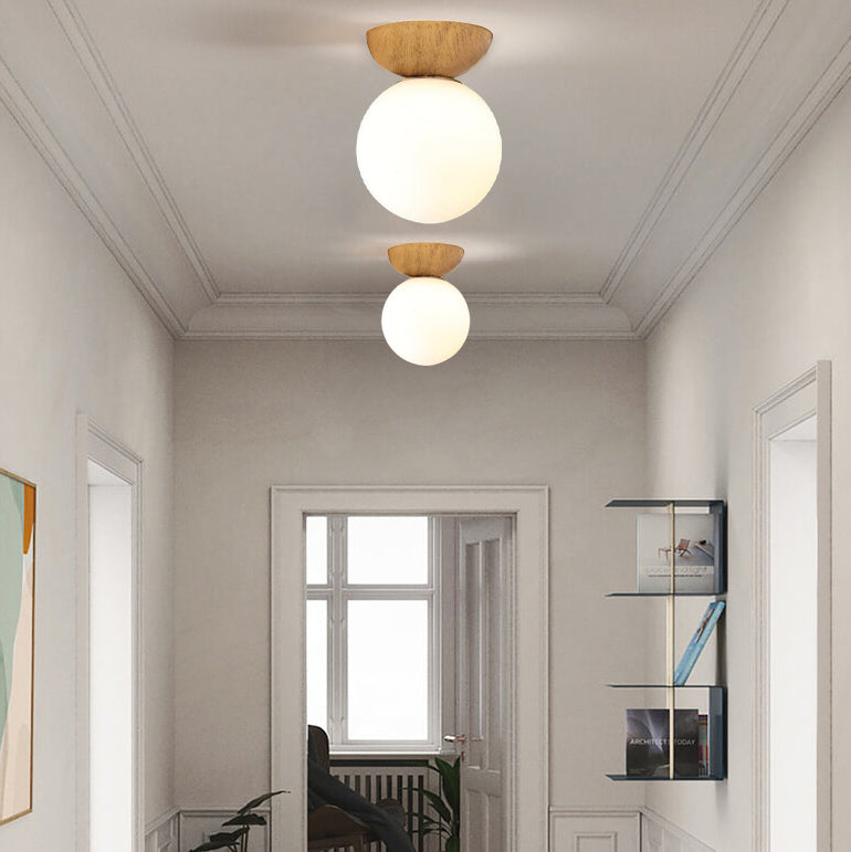 : Plafonnier Orbe Nordique Grain de Bois dans de Marche Lino
