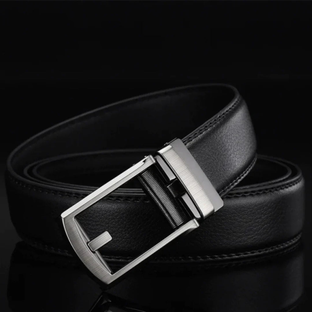 Cintura Uomo PremierBelt – Pelle Nera Senza Buchi Regolabile