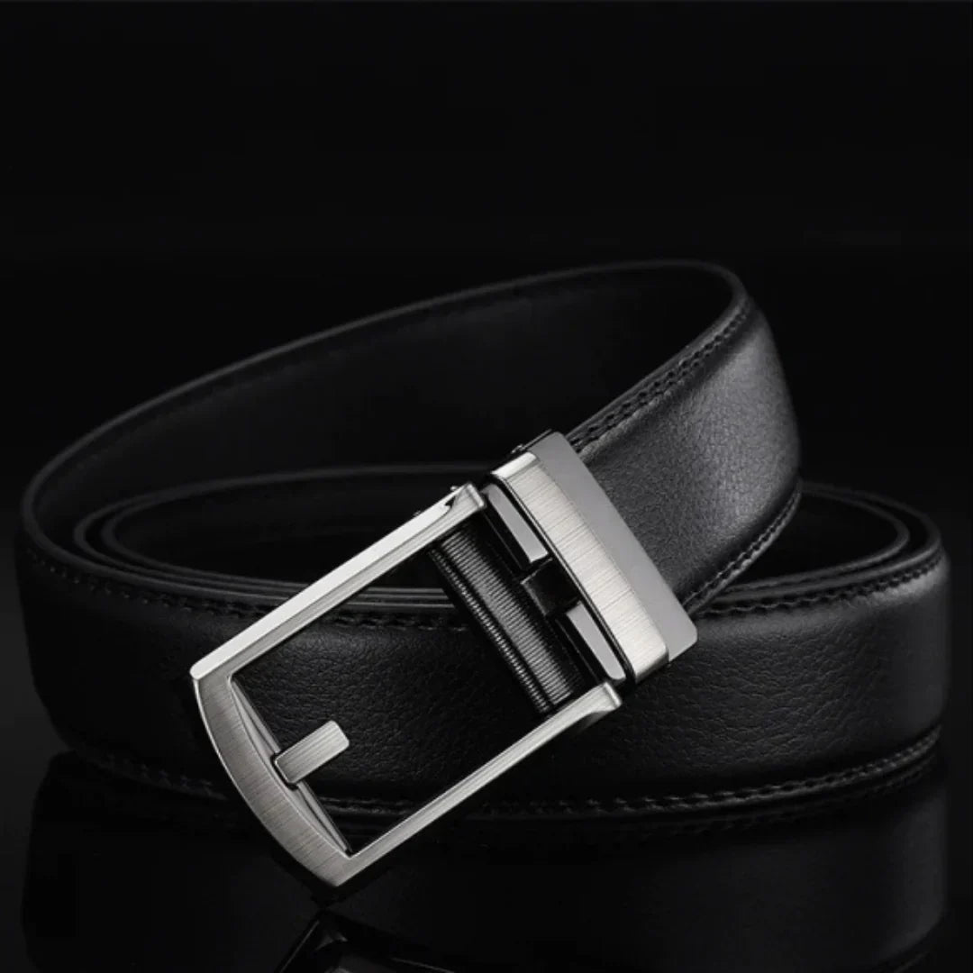 Cintura Uomo PremierBelt – Pelle Nera Senza Buchi Regolabile