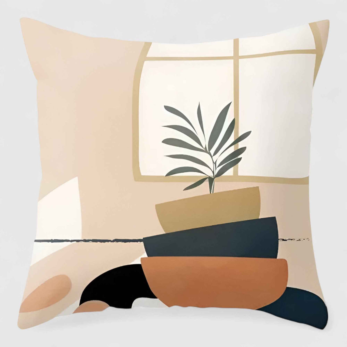 Housses de coussin : Housse de Coussin 40x40 en Tissu Naturel Végétal dans 12 de Marche Lino