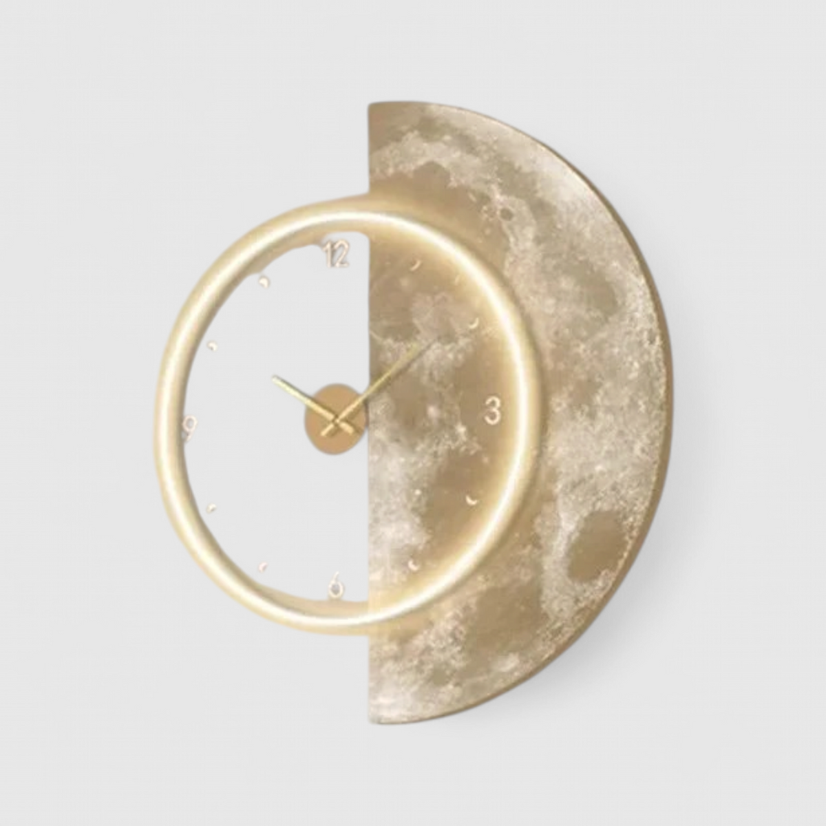 Wall Clocks : Horloge Murale Lune Lumineuse – Éclairage LED Doux et Design Céleste dans de Marche Lino