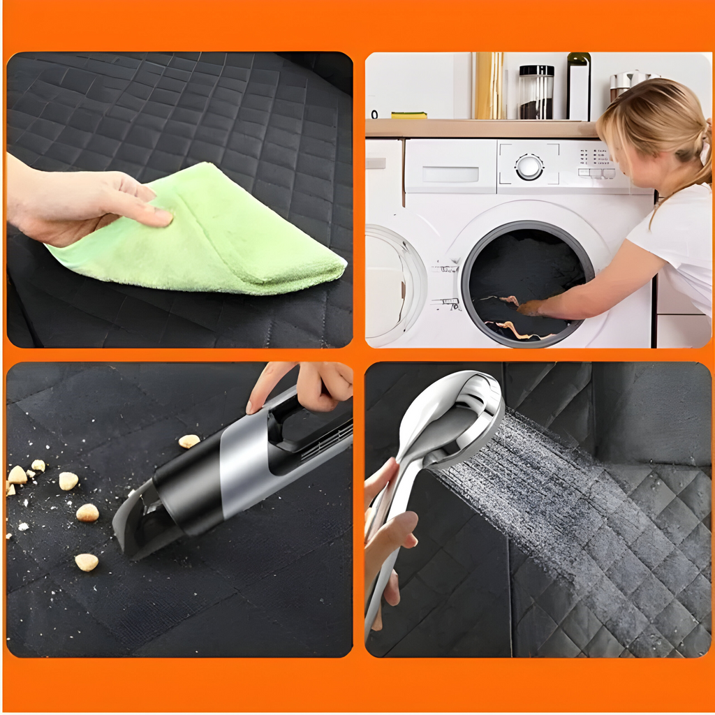 Housse de siège de voiture Imperméable Noire pour Chiens - Universelle, Extensible, Antidérapante, Protection Complète