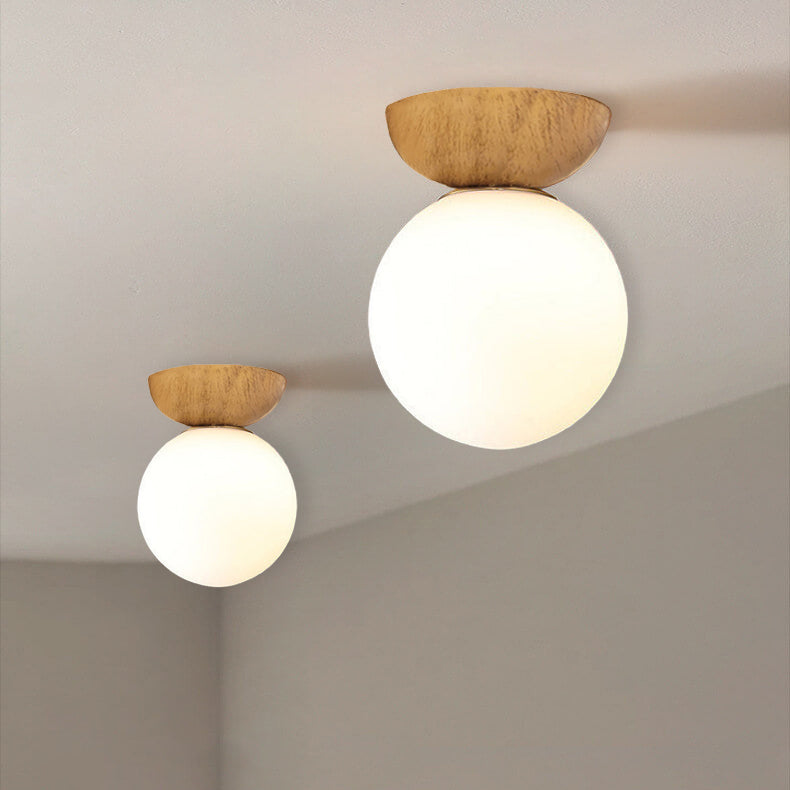 : Plafonnier Orbe Nordique Grain de Bois dans Montage Semi-Encastré Ton Bois de Marche Lino
