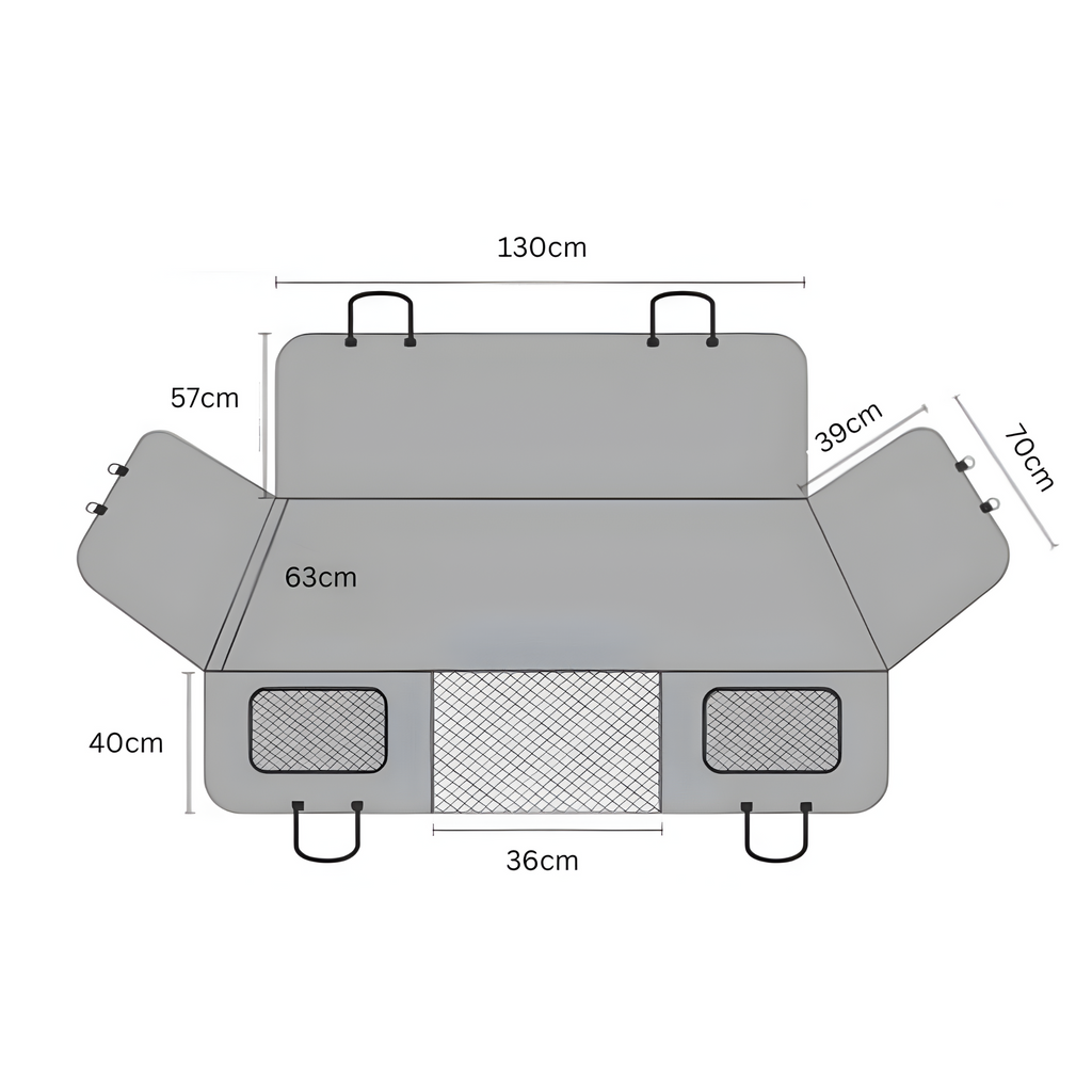 Housse de siège de voiture Imperméable Noire pour Chiens - Universelle, Extensible, Antidérapante, Protection Complète