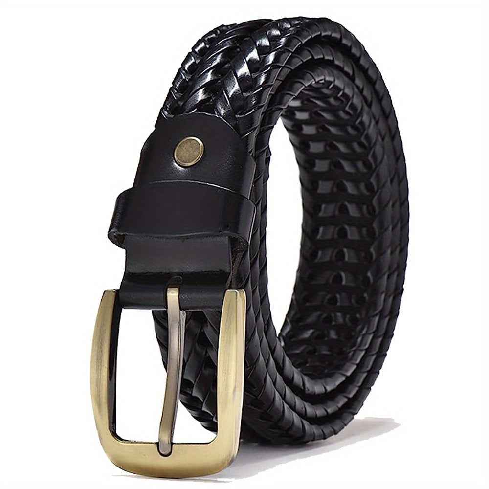 Belt : Ceinture Tressée Homme en Lin - Élégante et Confortable dans Noir de Marche Lino