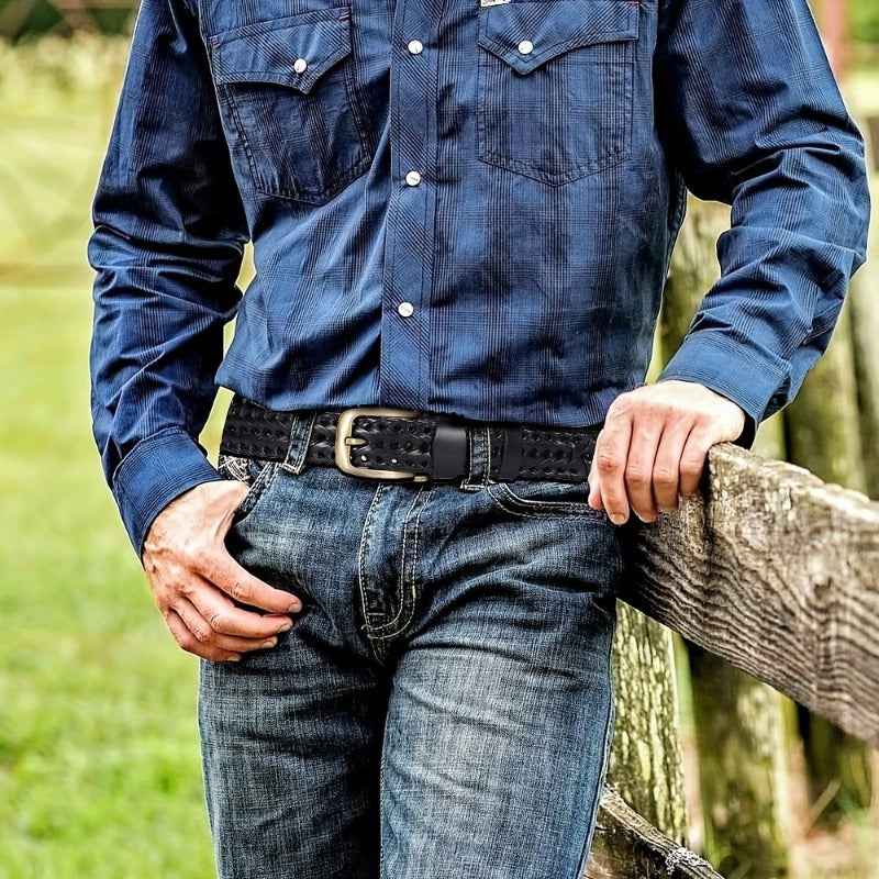 1x Ceinture tressée élégante pour hommes – Élégante et durable