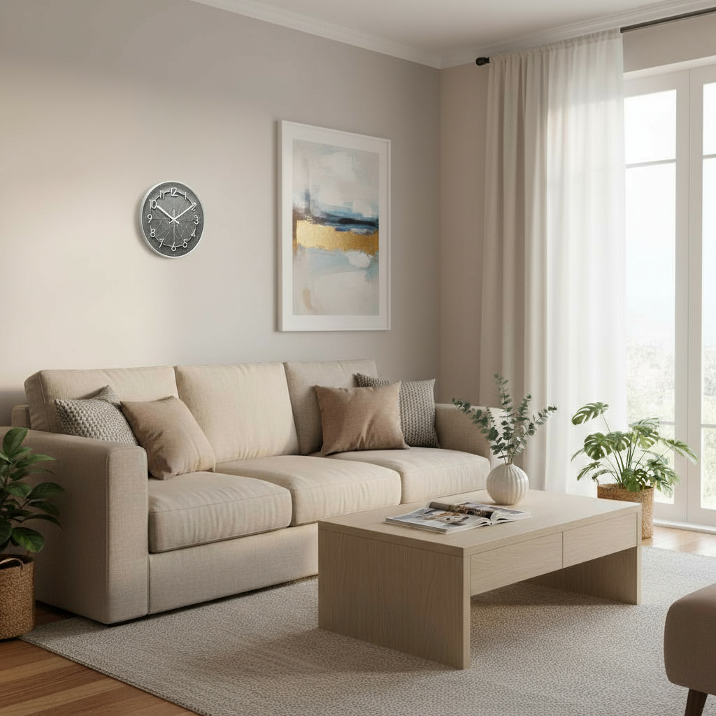 Horloge Murale Design Géométrique Silencieuse Verre