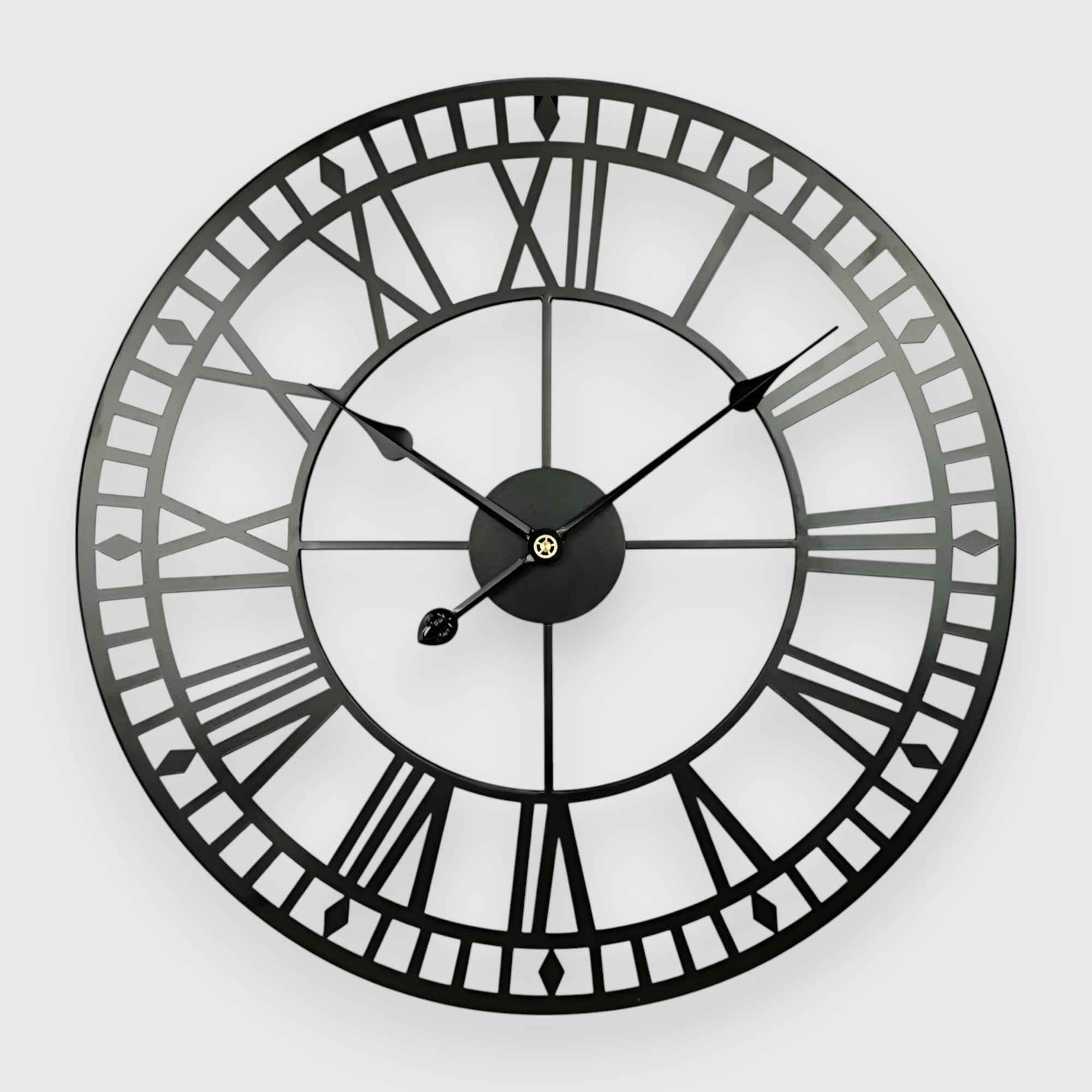 Horloges murales : Horloge Murale Vintage Métal Design Rétro dans Noir de Marche Lino