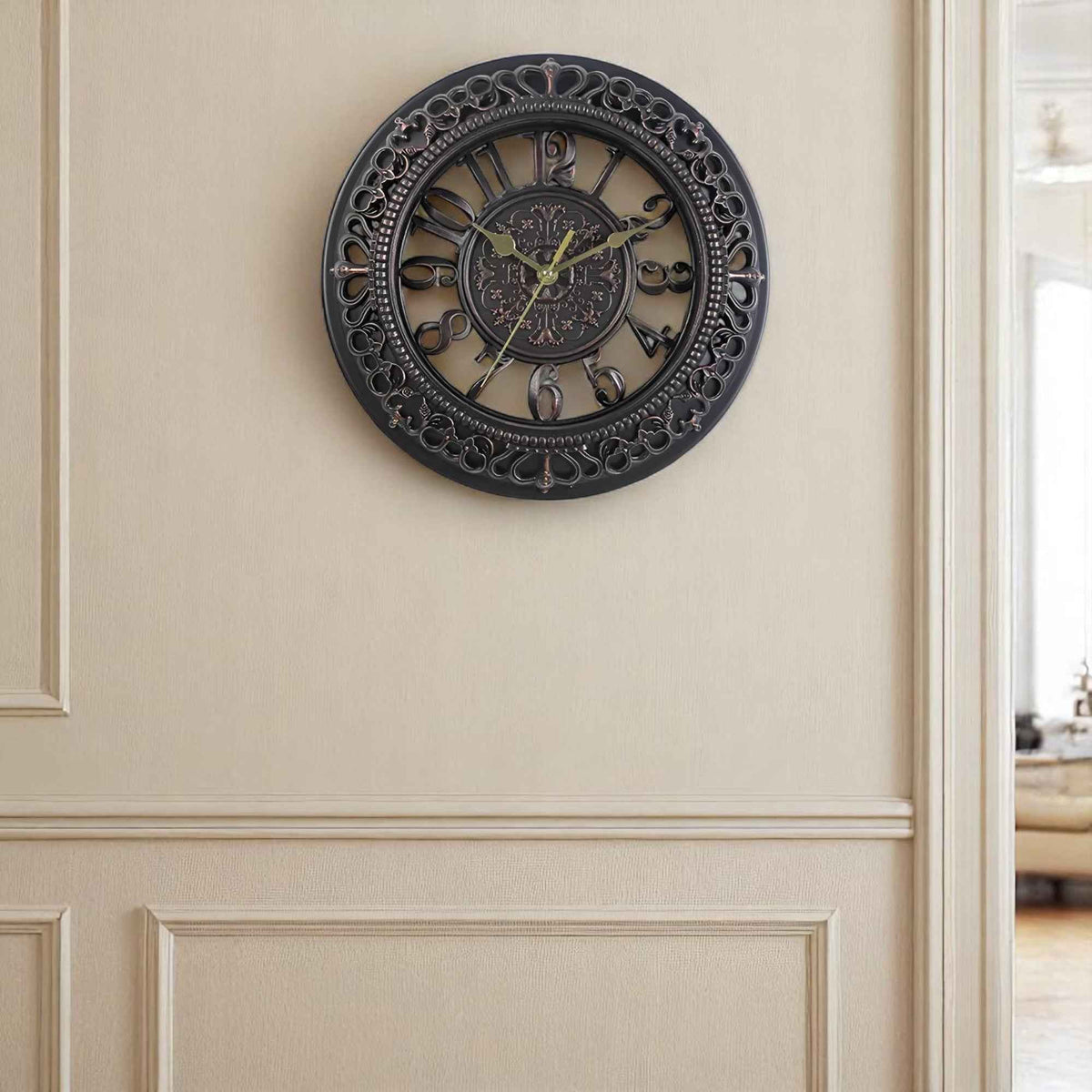 Horloges murales : Horloge Murale Quartz Moderne en Acrylique Noir Silencieuse Grande Taille dans de Marche Lino