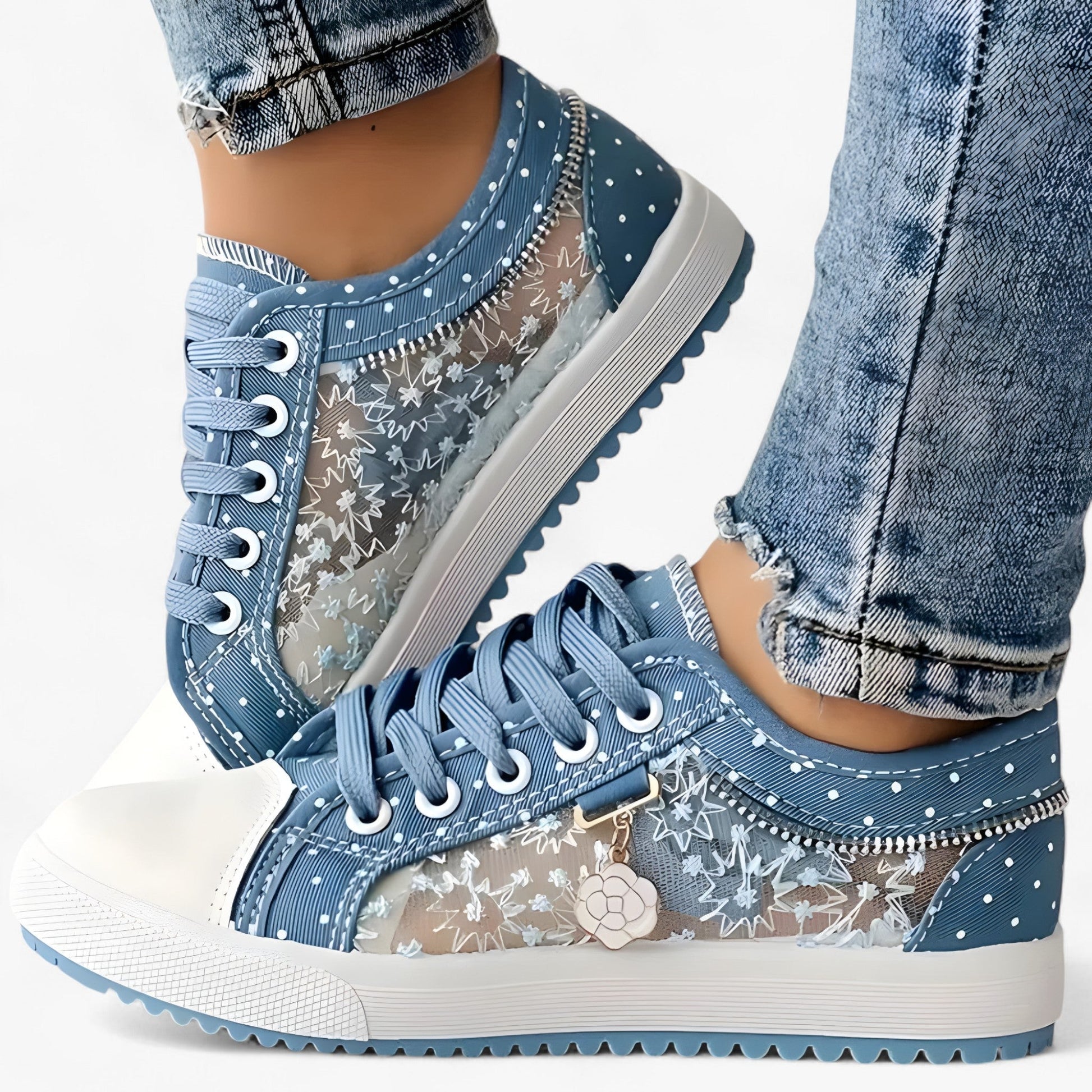 Carla | Komfortable Ortopædiske Sneakers - Lyseblå (Næsten udsolgt) - shoes - {{ product_tags }