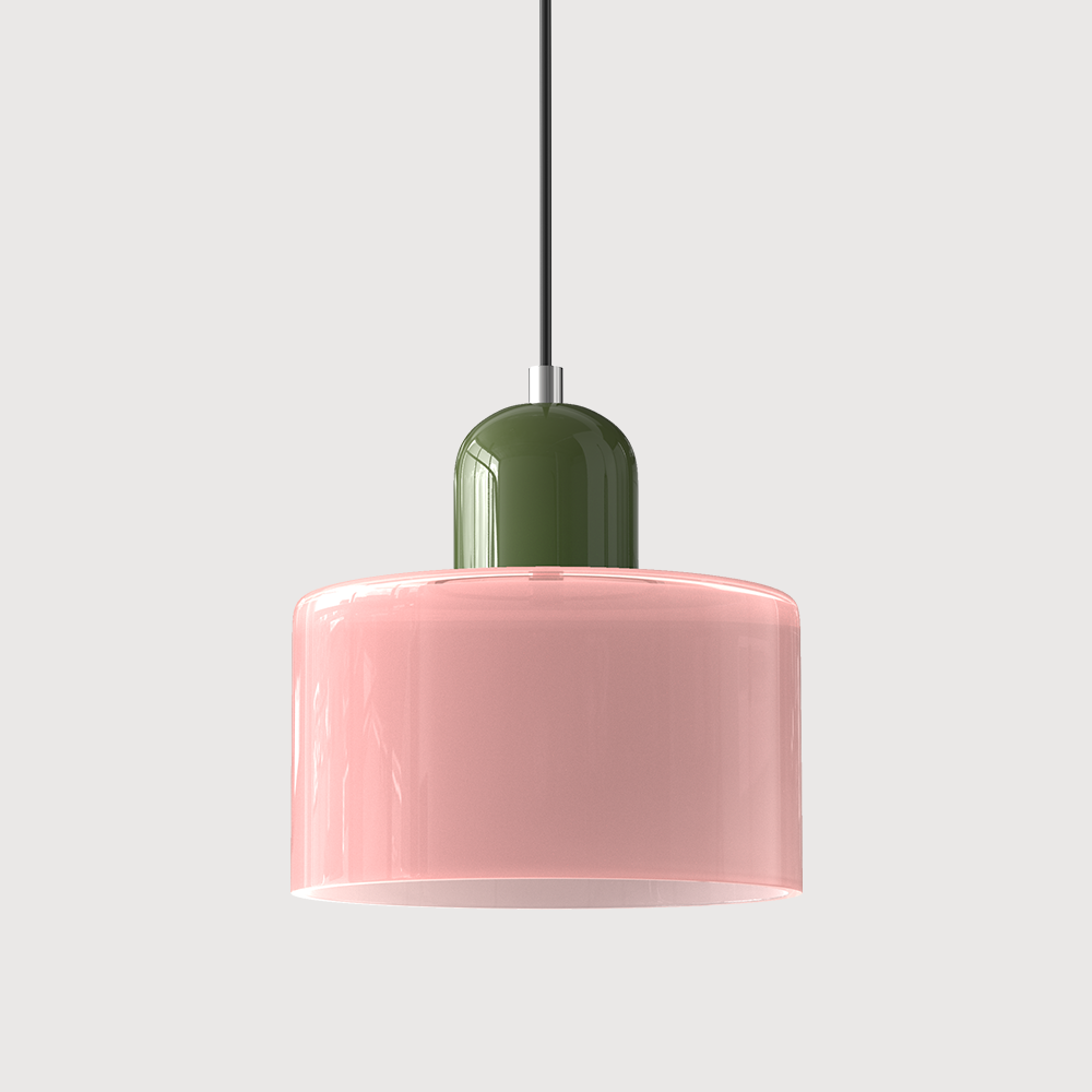 Lighting : Suspension Bauhaus en Verre Coloré – Pièce Rétro Audacieuse dans de Marche Lino