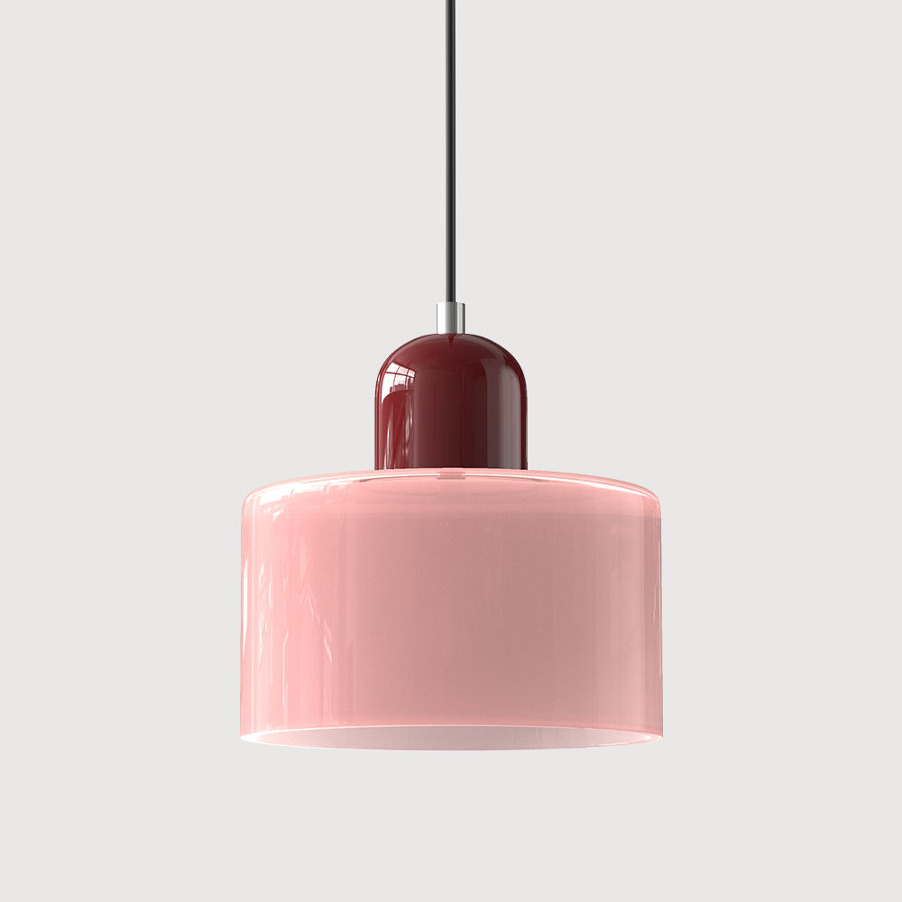 Lighting : Suspension Bauhaus en Verre Coloré – Pièce Rétro Audacieuse dans de Marche Lino
