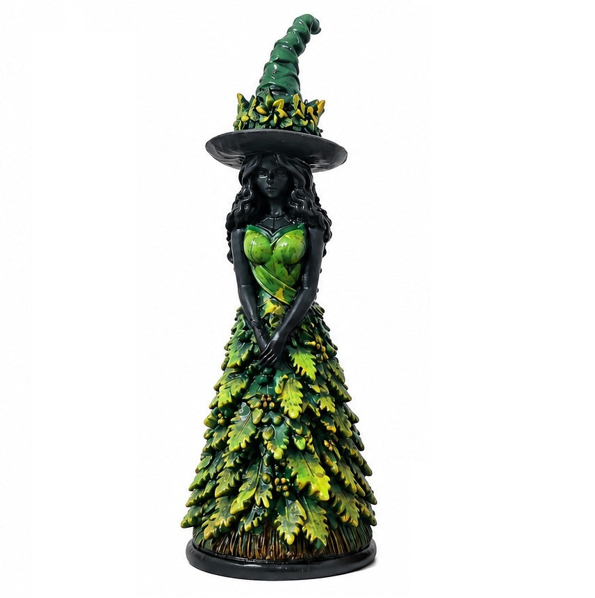 Figurine de Sorcière Gothique avec Détails d'Automne - Résine 25cm