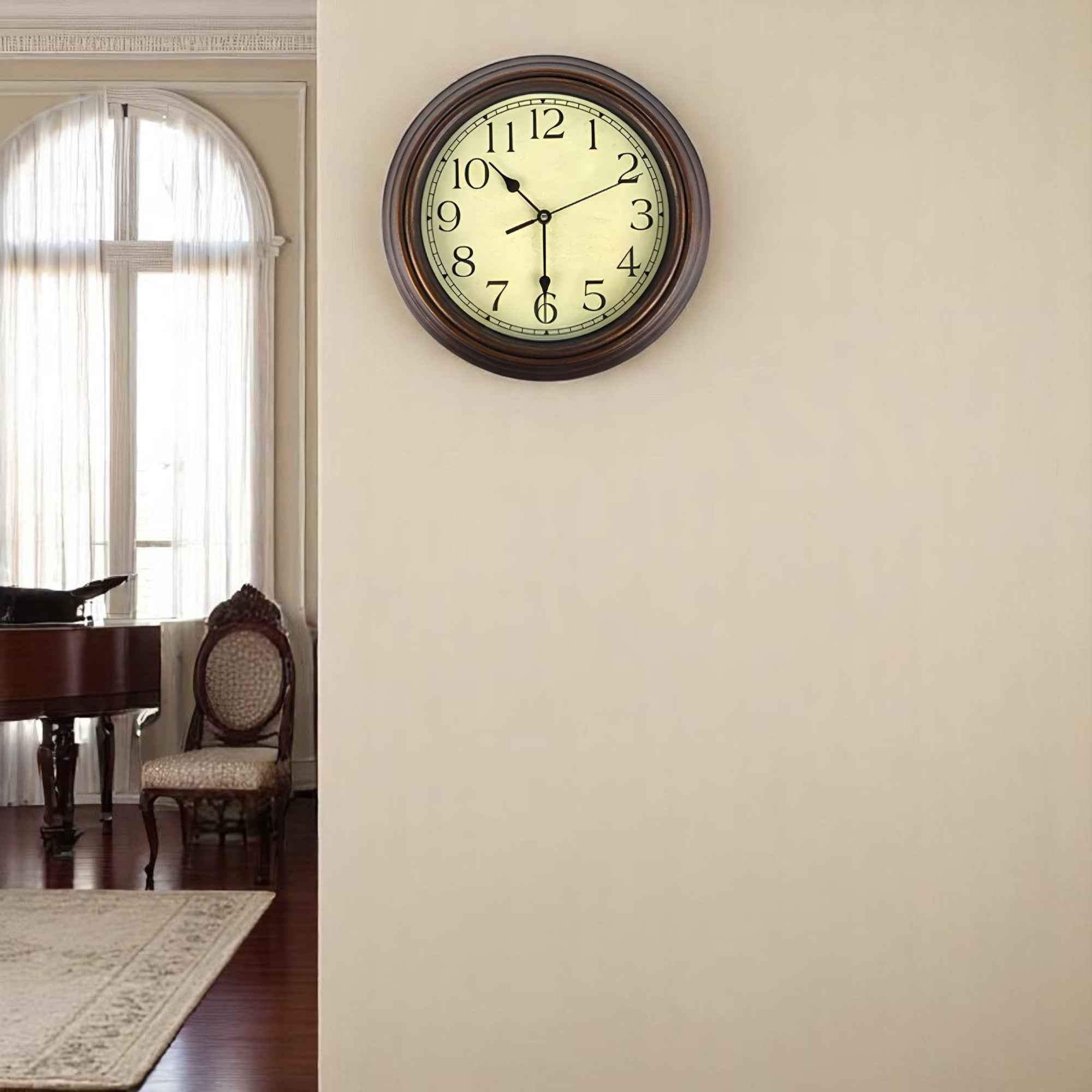 Horloges murales : Horloge Murale Rétro Bois Accessoires De Maison dans de Marche Lino