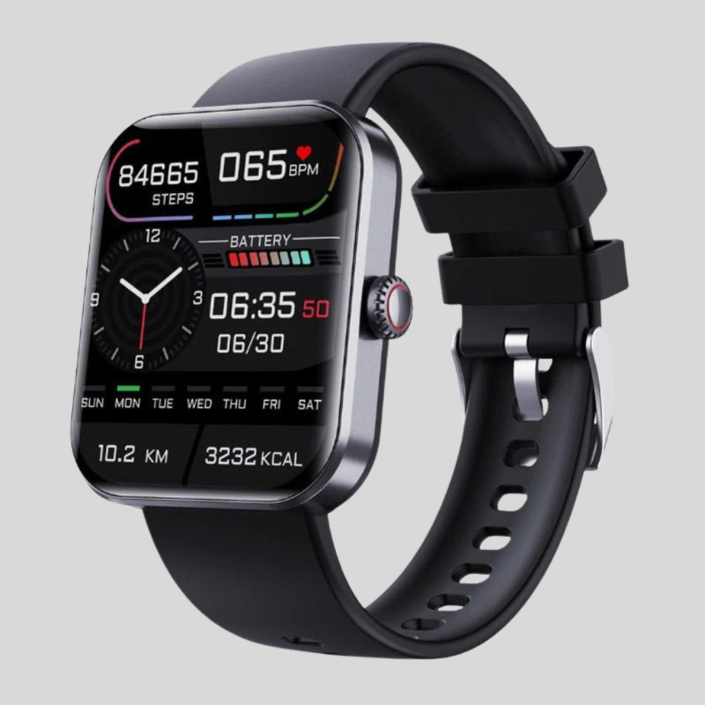 smart watch : Montre Connectée de Suivi Santé dans Noir de Marche Lino