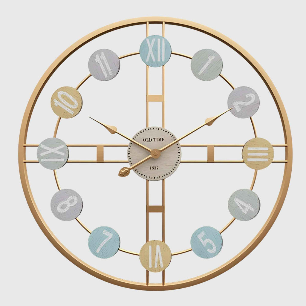 Horloges murales : Grande Horloge Murale Design Métal Moderne pour un Décor Élégant dans Or de Marche Lino