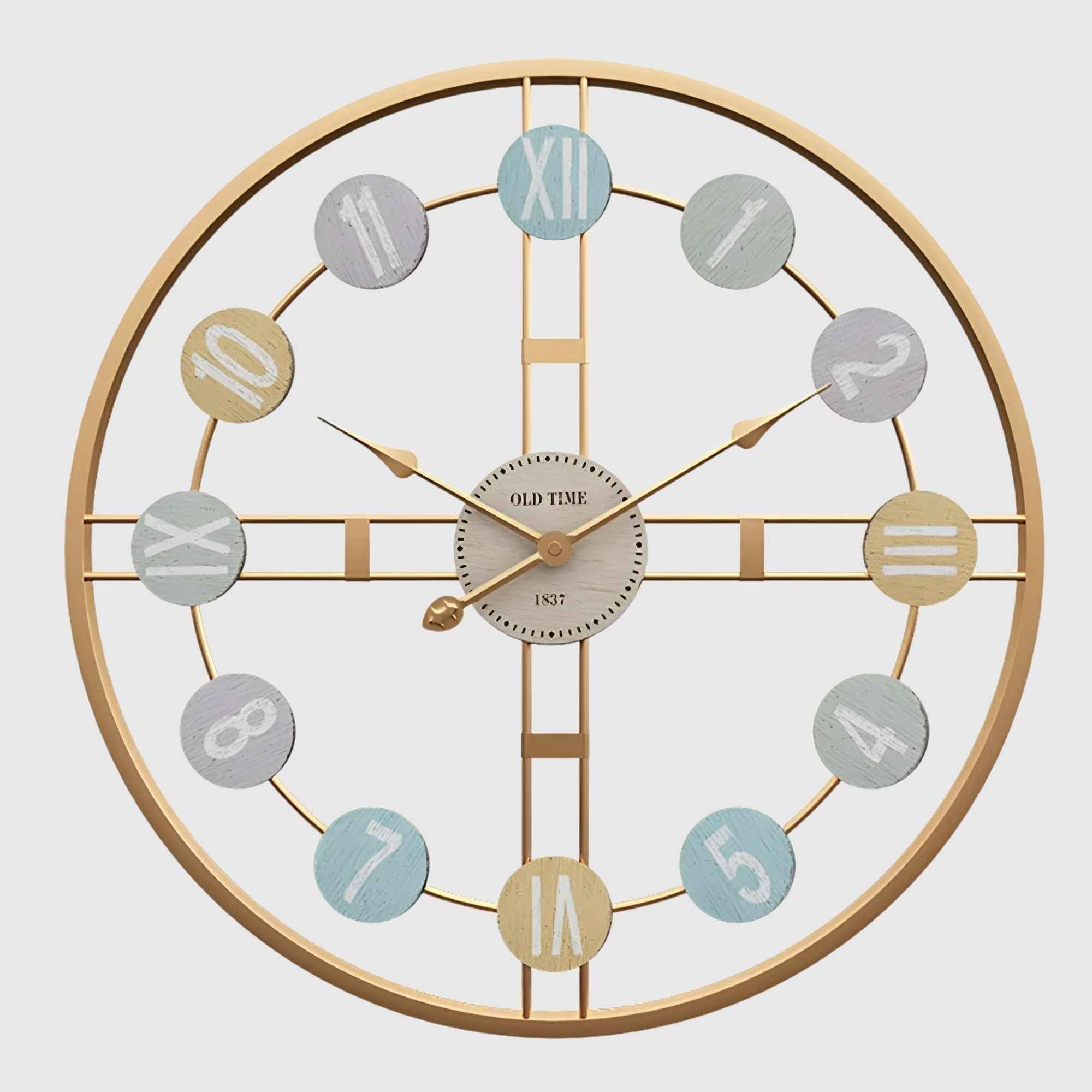 Horloges murales : Grande Horloge Murale Design Métal Moderne dans Or de Marche Lino