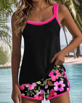 Haut de Maillot de Bain Tankini Maren à Imprimé Floral avec Bas Boxer Assorti