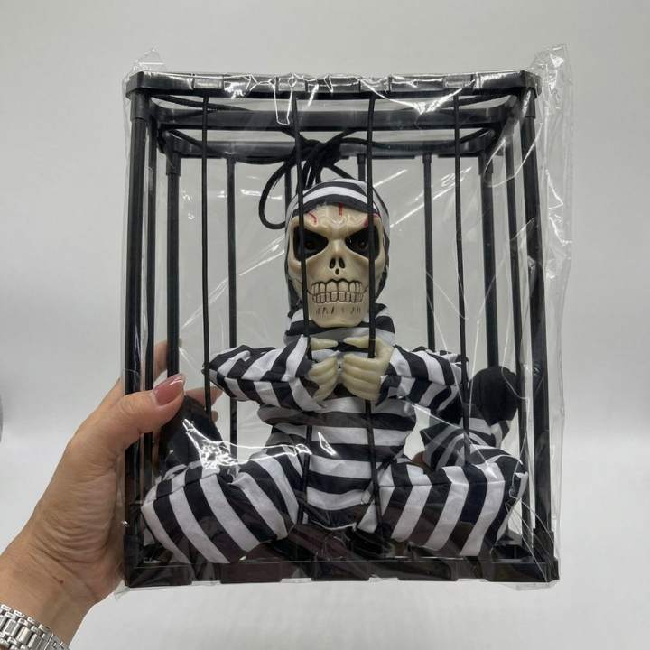 Home & Garden > Decor > Seasonal & Holiday Decorations : Décoration Cage à Squelette avec Détecteur de Mouvement - Yeux Lumineux et Son dans de Marche Lino