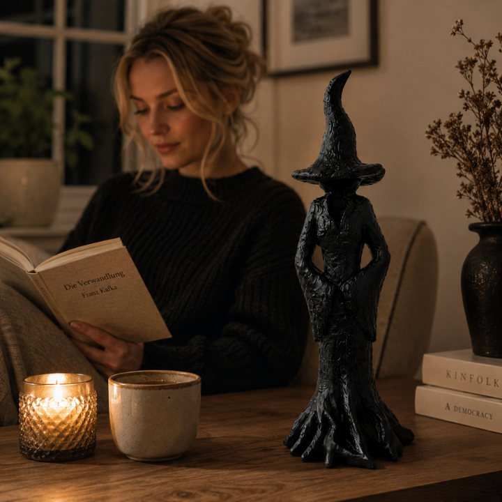 Home & Garden > Decor > Lawn Ornaments & Garden Sculptures > Garden Sculptures : Statue de Sorcière de Jardin - Figure Gardienne en Résine Faite à la Main dans de Marche Lino