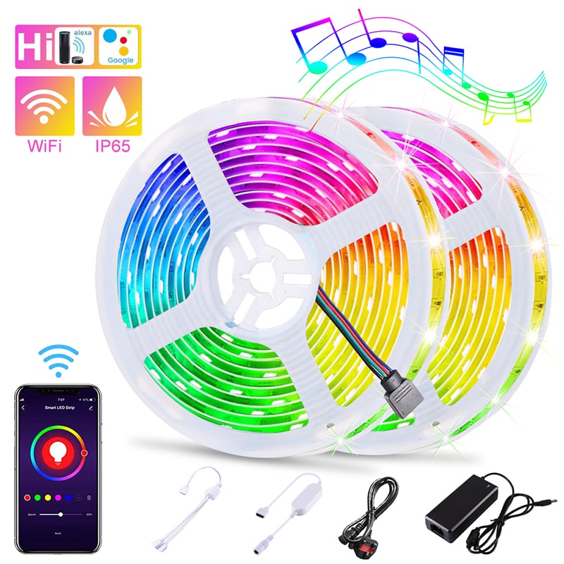 LED Strip Light : Bandeau LED RGB WiFi Intelligent – 10m Étanche dans de Marche Lino