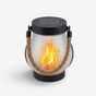 Lampe flamme extérieure noire à suspendre - Solaire & USB-C