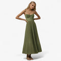 Robe longue plissée pour femme