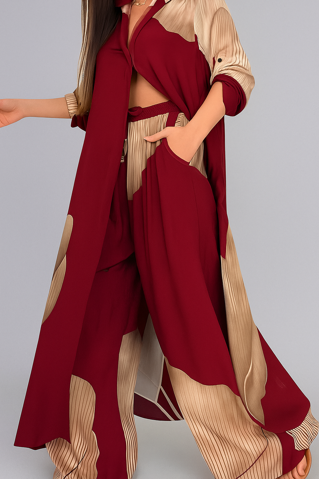 Ensemble pour Femme Élégant avec Chemise et Pantalon Décontracté
