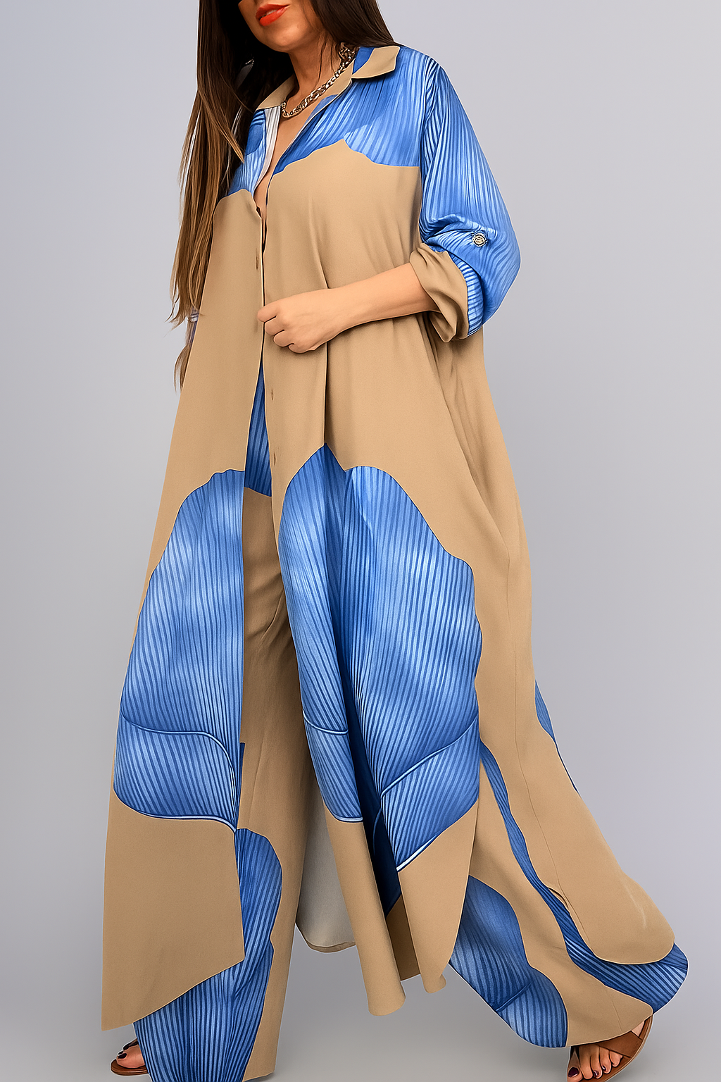Ensemble pour Femme Élégant avec Chemise et Pantalon Décontracté