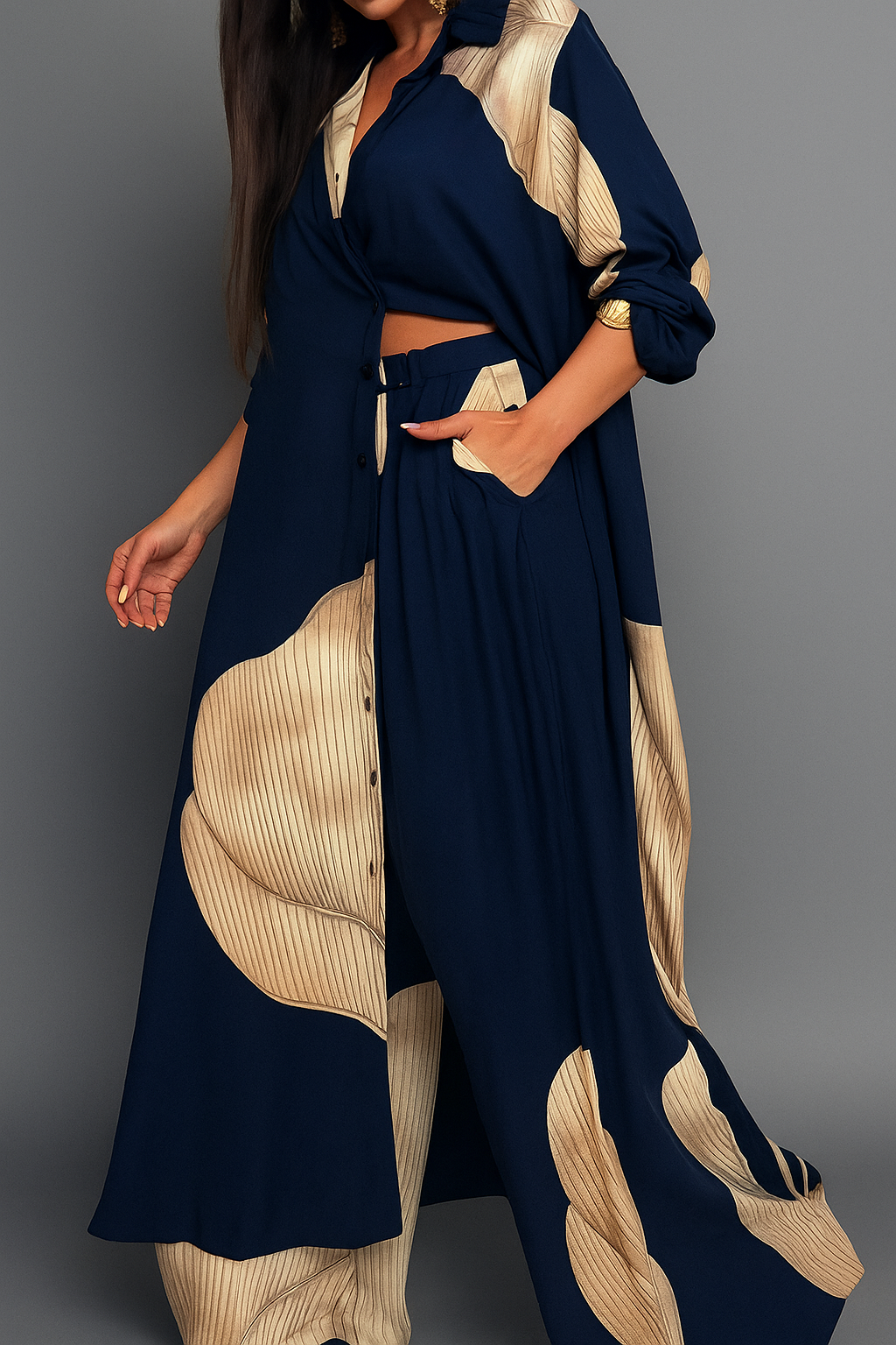 Ensemble pour Femme Élégant avec Chemise et Pantalon Décontracté