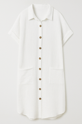 Robe-chemise en coton gaufré avec boutons en coton pour femme
