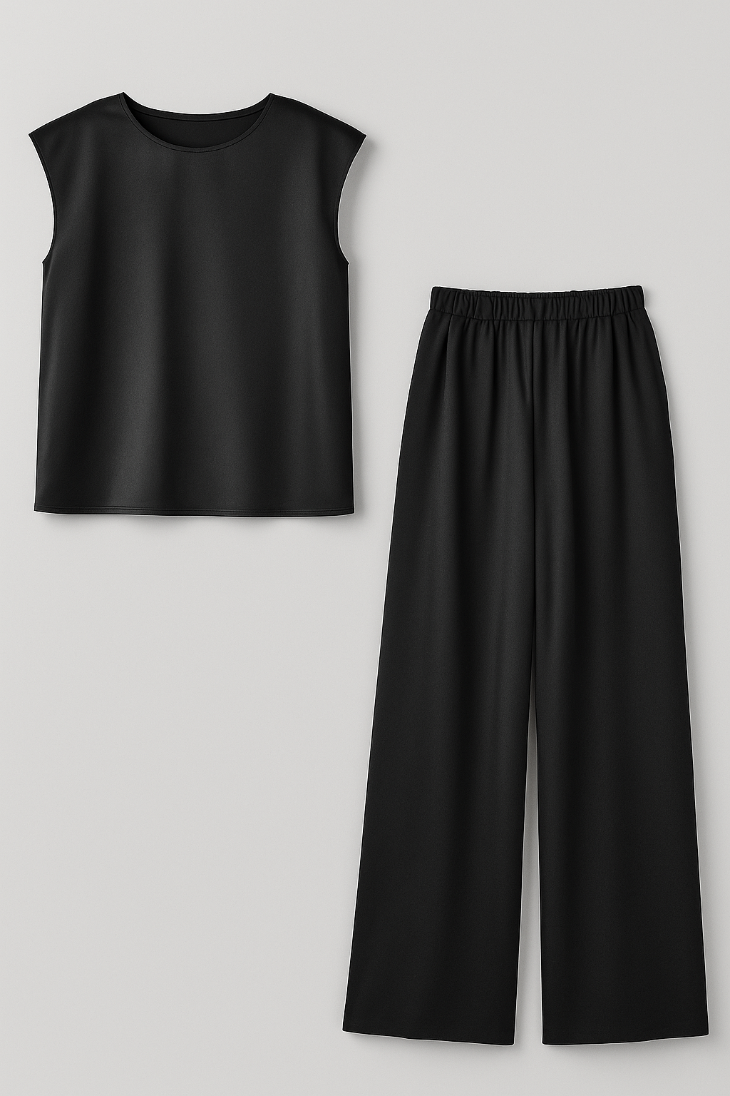 Tailleur pour femme Noir Élégant avec Pantalon et Blouse pour Cérémonie - Coupe Parfaite