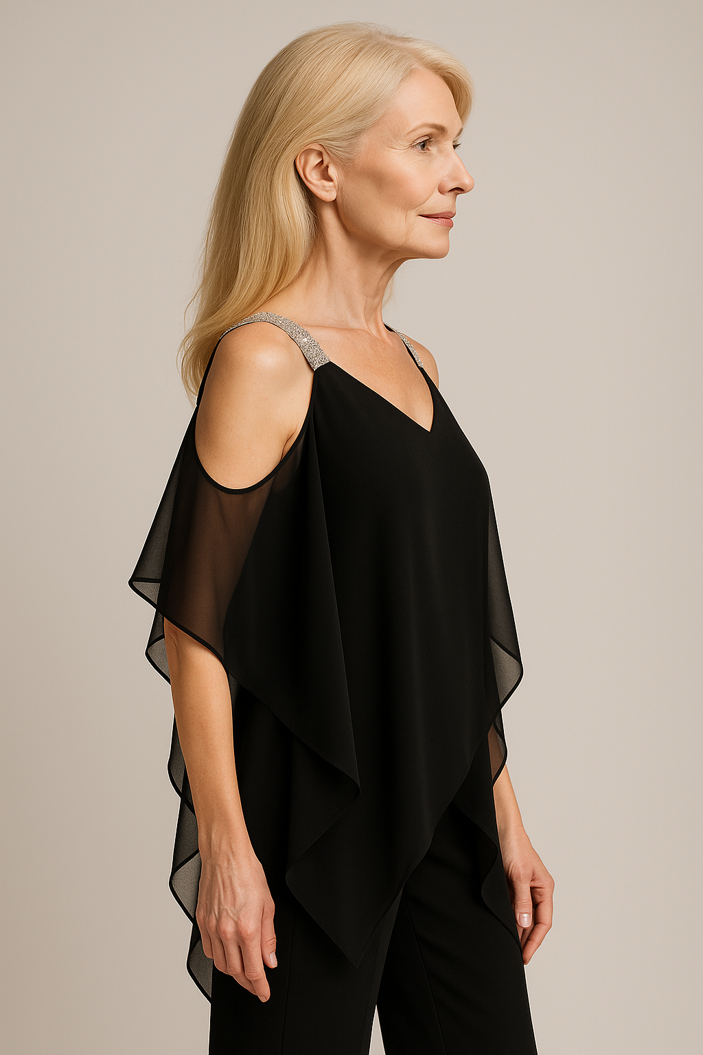 Combinaison Élégante Femme Asymétrique Monobretelle pour Cérémonie et Soirée - Plusieurs Couleurs