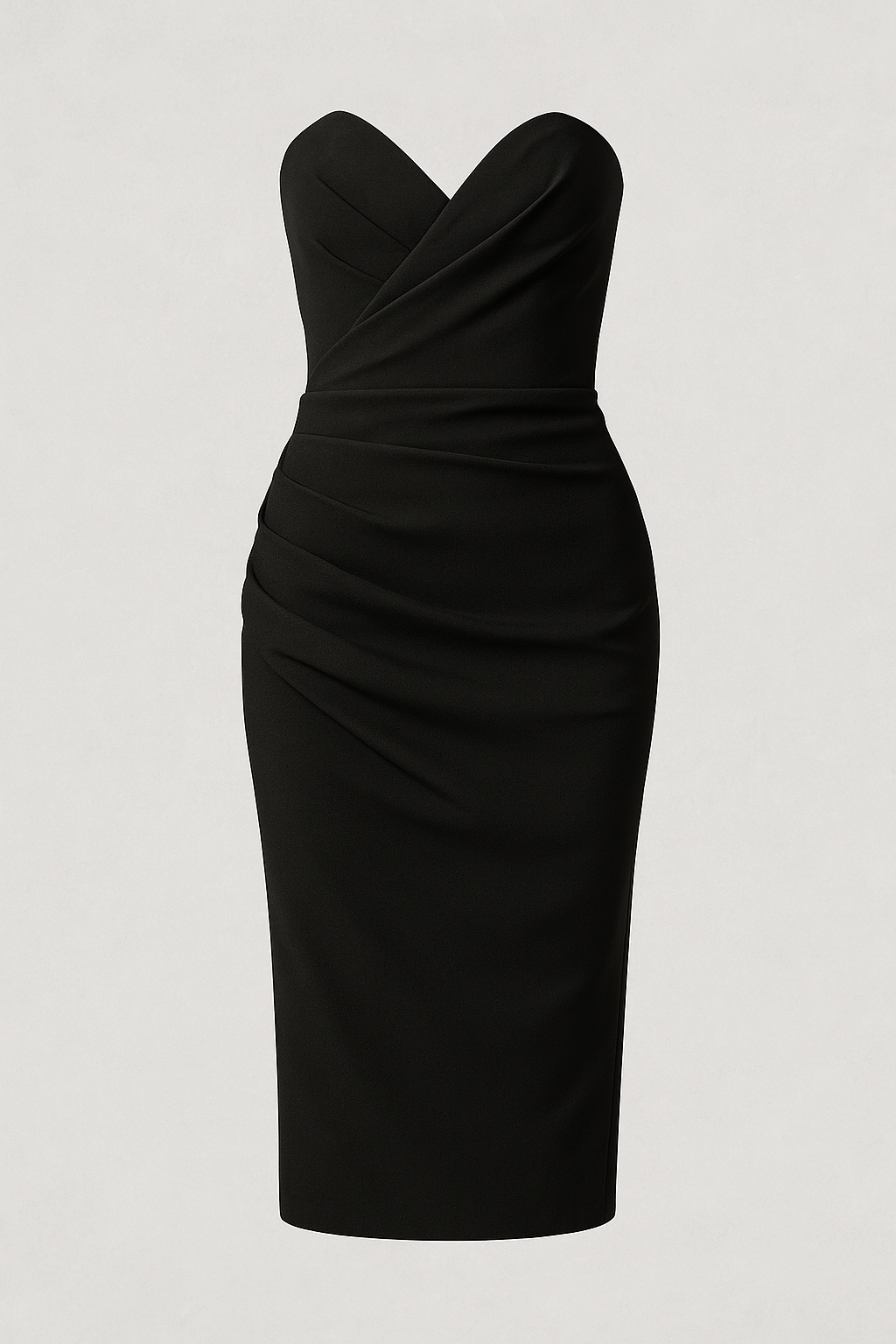 Damen Midi-Kleid trägerlos mit elegantem Schlitz – für Sommerzeremonie