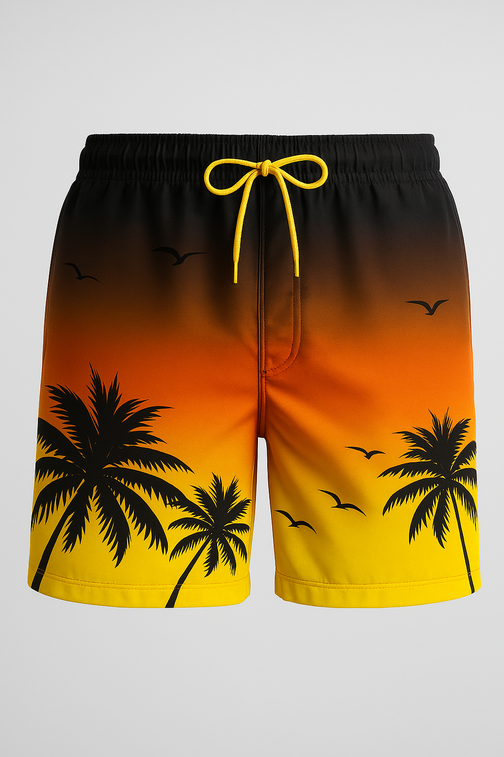 Boxer Homme Imprimé Palmiers Coucher de soleil, Coton Doux, Motif Exotique