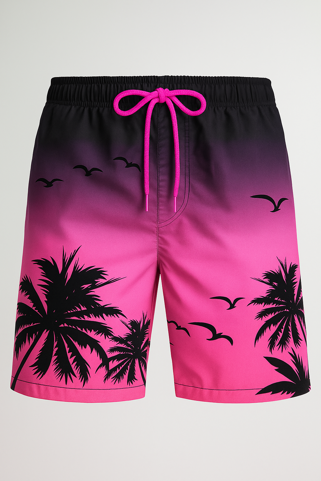 Boxer Homme Imprimé Palmiers Coucher de soleil, Coton Doux, Motif Exotique