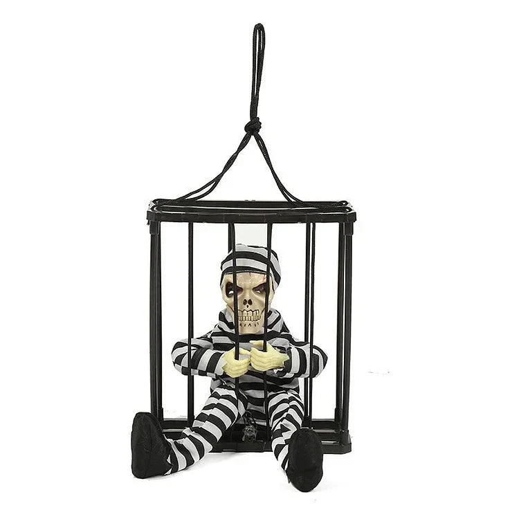 Home & Garden > Decor > Seasonal & Holiday Decorations : Décoration Cage à Squelette avec Détecteur de Mouvement - Yeux Lumineux et Son dans de Marche Lino
