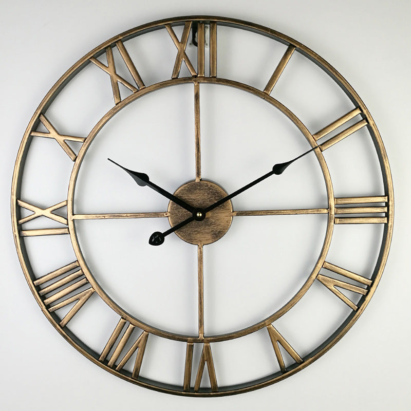 Grande horloge murale rétro en fer