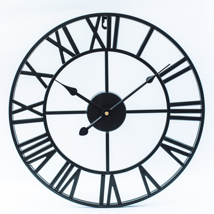 Grande horloge murale rétro en fer