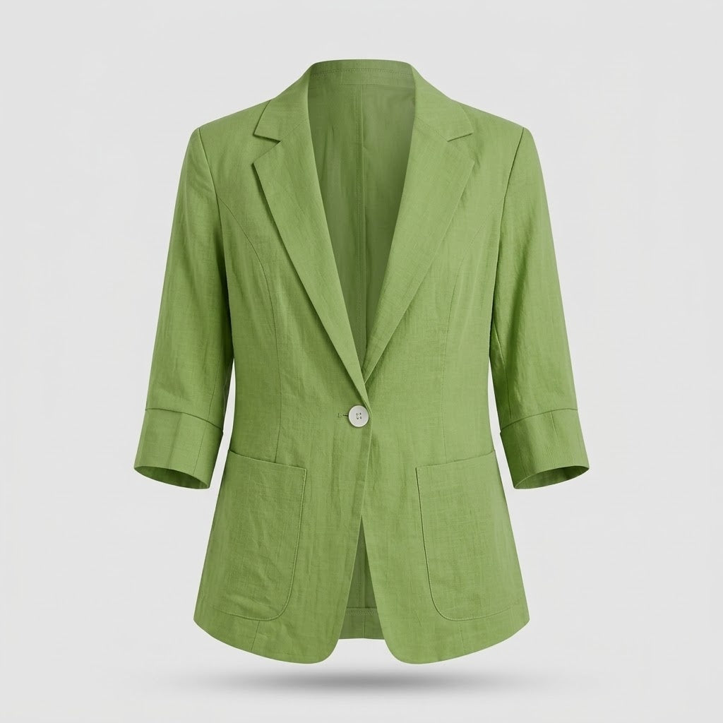 Jackets : Blazer Léger Femme à Boutonnage Simple dans Vert de Roselva